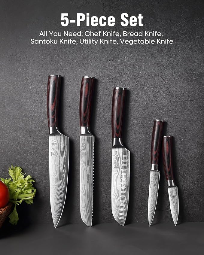 PAUDIN Knife Set, Stainless Steel Chef Knife Set - Image 3