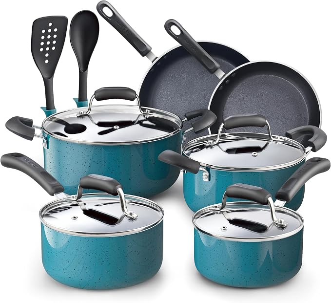 Cook N Home Pots and Pans Nonstick Cookware Set 12-Piece, Kitchen Cooking Set by CookNHome