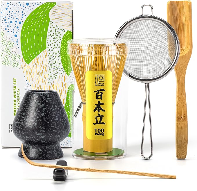 TEANAGOO Matcha Whisk Set, Bamboo Matcha Whisk by TEANAGOO