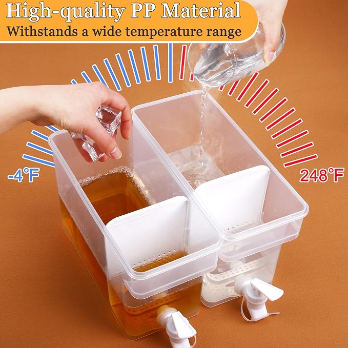 Breroa 3 Pieces 3.5 Liter Clear Beverage Dispenser - Image 5