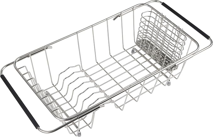 Sink Dish Drainer Rack, Expandable 304 Stainless Steel Dish Drying Rack - Image 2