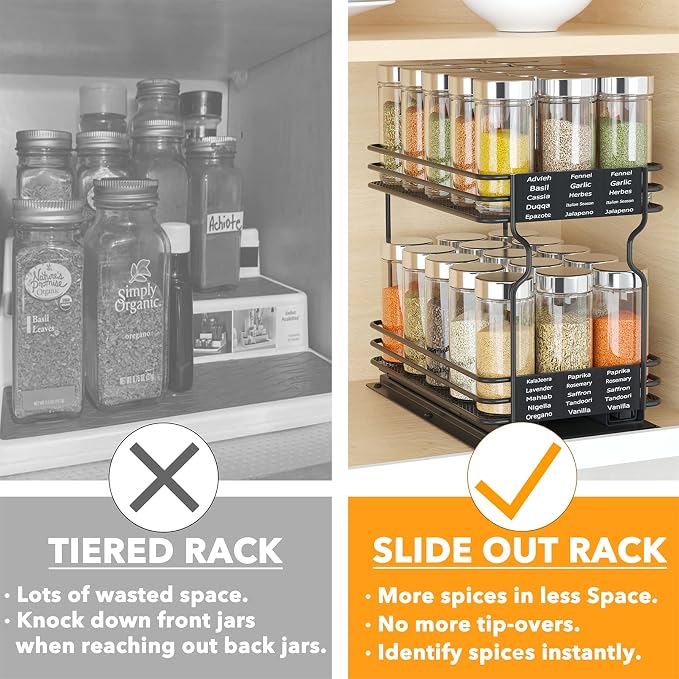 SpaceAid Pull Out Spice Rack Organizer - Image 3