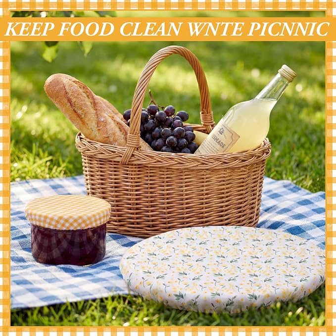 Patelai 10 Pcs Bowl Covers Reusable in 5 Size Stretch Cloth Fabric Elastic Food - Image 7