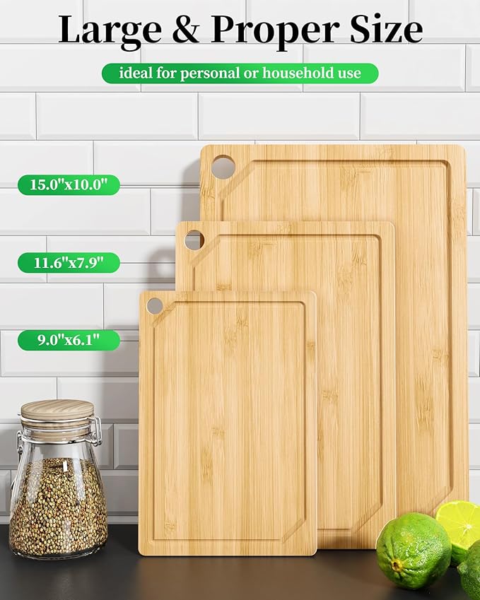 Kitsure Bamboo Cutting Board Set - Image 2