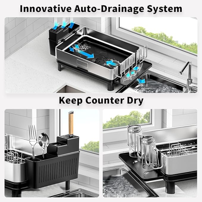 Ewaiira Dish Drying Rack, 304 Stainless Steel Dish Racks - Image 5