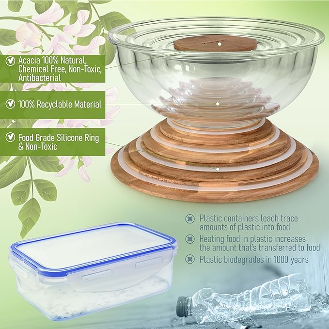 Set of 5 Nesting Glass Bowls - Image 7