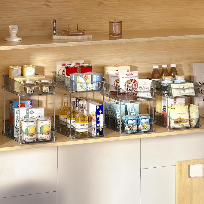 Delamu 2-Tier Under Sink Organizers and Storage, Pull Out Kitchen Pantry - Image 3