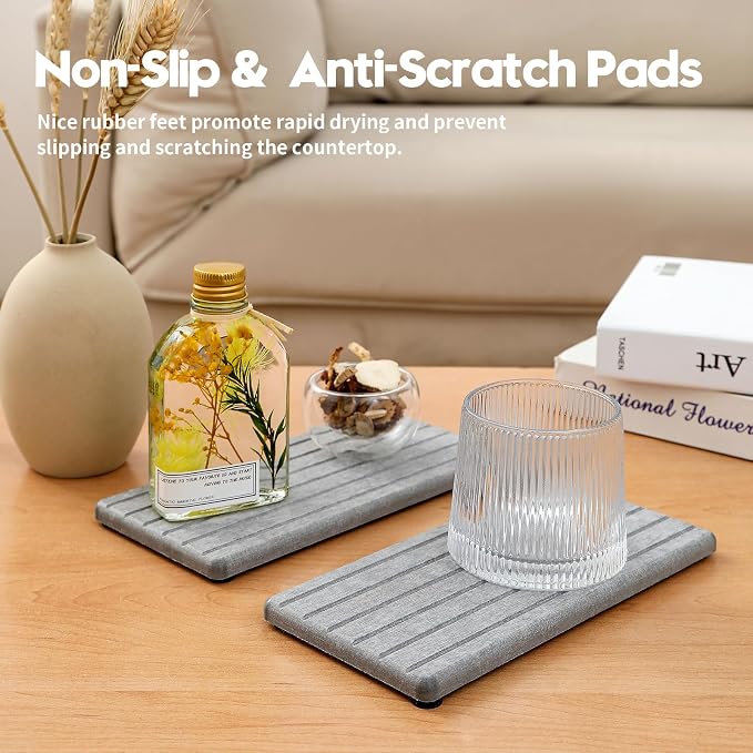 Razborci 2PCS Instant Dry Diatomite Stone Counter Makeup Tray Organizer - Image 4