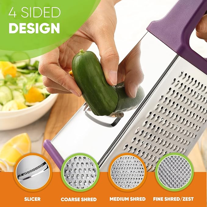 Spring Chef Purple Professional Stainless Steel XL Parmesan Cheese Grater - Image 6