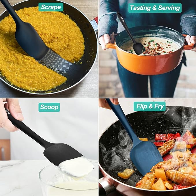 Silicone Spatula Set, High Heat Resistan Rubber Spoon Spatula, Non-Stick - Image 7