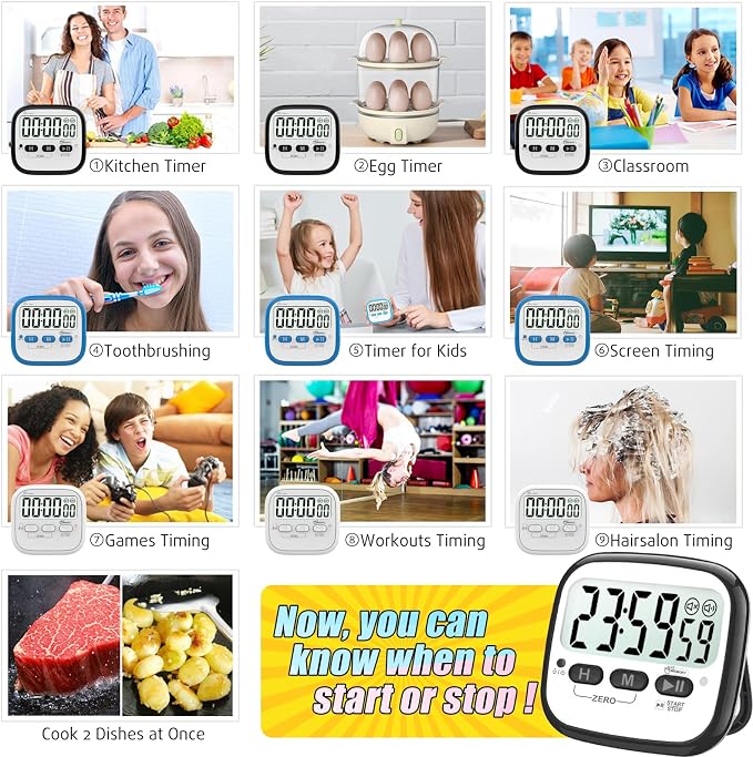AyayaBoss 2-Pack Magnetic Kitchen Timers - Image 6