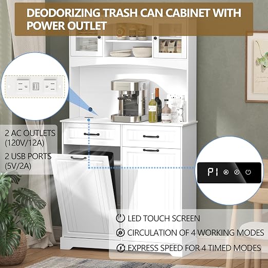 Double 13 Gallon Tilt Out Trash Can Cabinet - Image 3