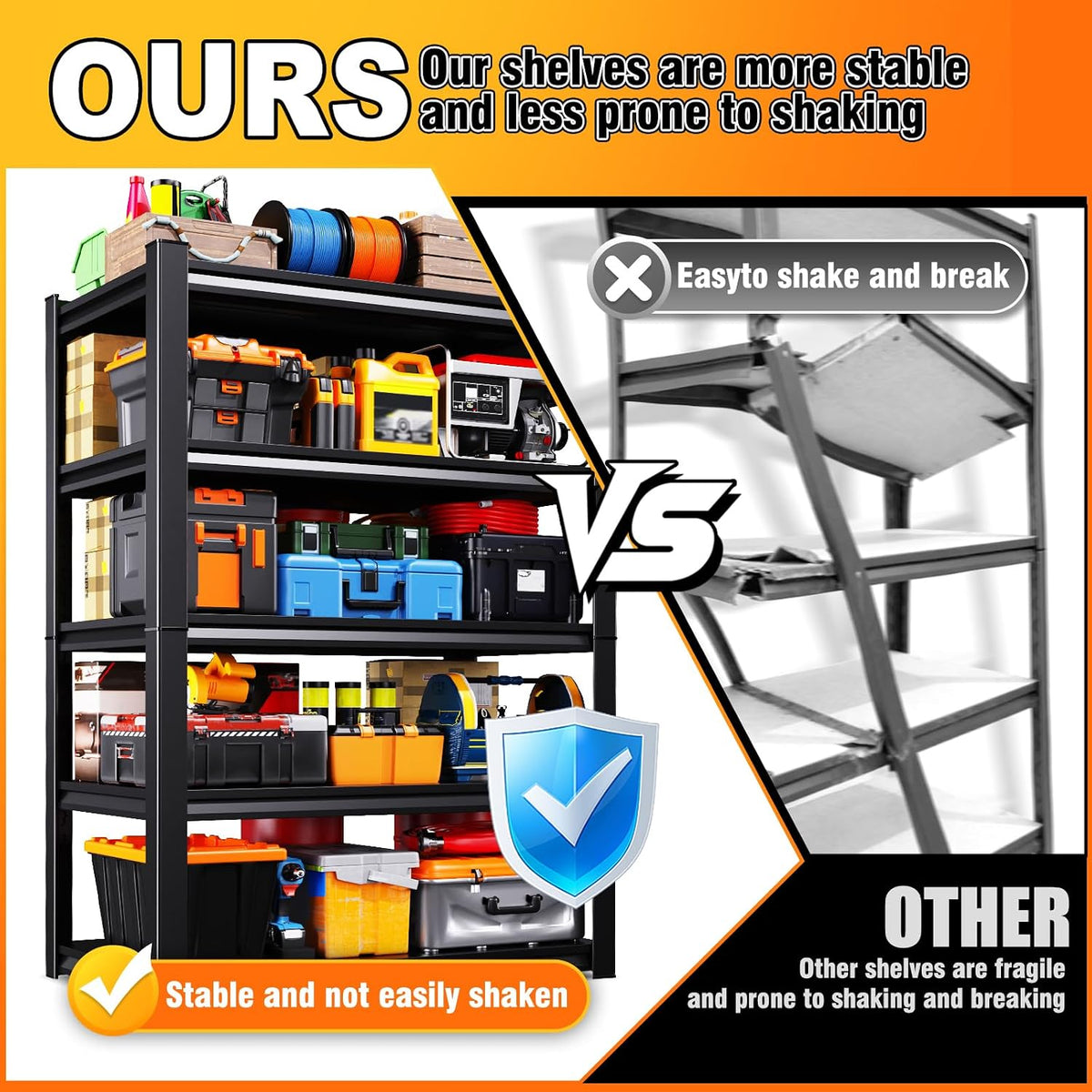 72''H 35''W Storage Shelves Garage Shelving,Adjustable Garage