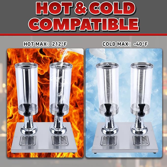 2-Gallon Drink Dispenser with Stainless Steel Drip Tray - Image 6