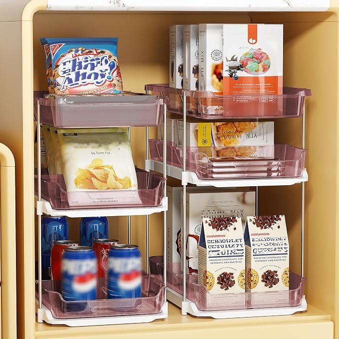 Delamu 2 Pack 3-Tier Bathroom Under Sink Organizers and Storage, Pull Out Clear - Image 6