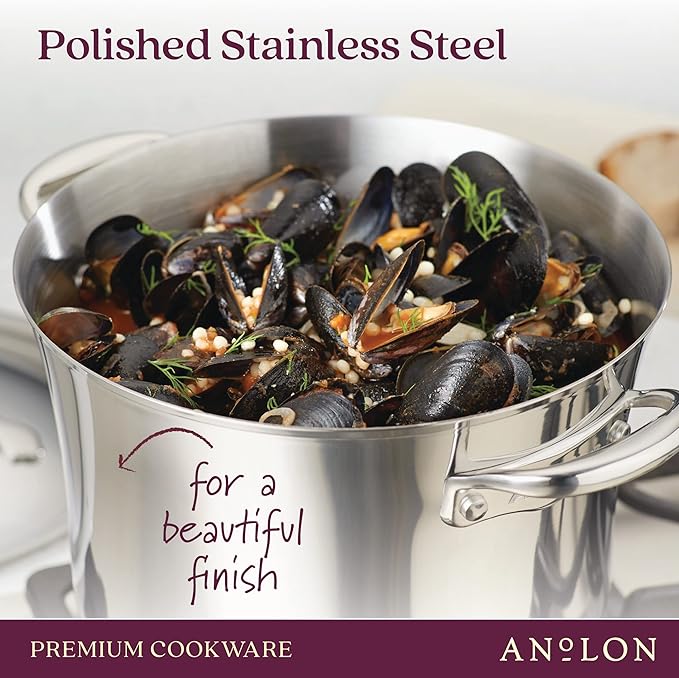 Anolon Stainless Steel & Hard Anodized Aluminum, Cookware Set - Image 5