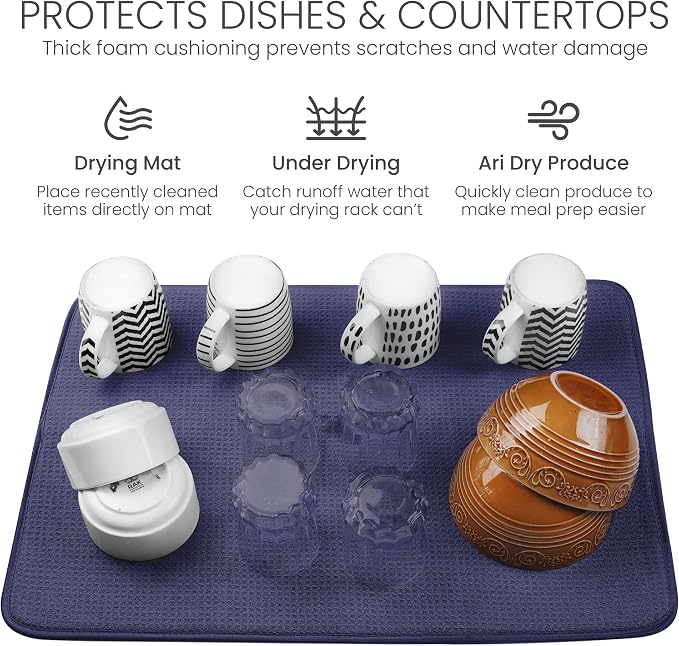 Bellemain XL Dish Mat Microfiber Dish Drying Mat, Super absorbent - Image 5
