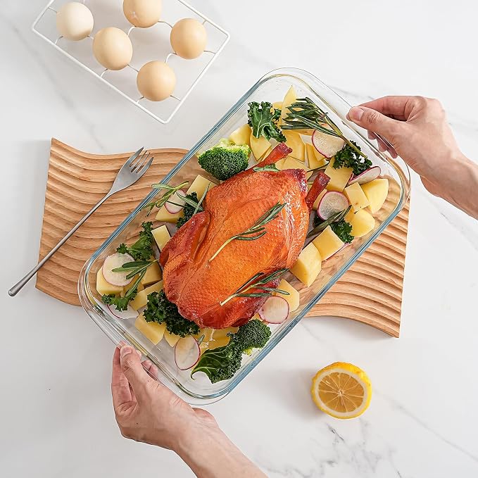 High Borosilicate Glass Baking Tray 3-Piece Set, 2.3 Quarts+1.6 Quarts+1.0 - Image 10