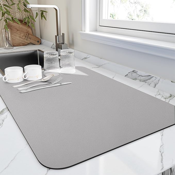 HotLive Dish Drying Mat for Kitchen Counter, Heat Resistant Drainer Mats by HotLive