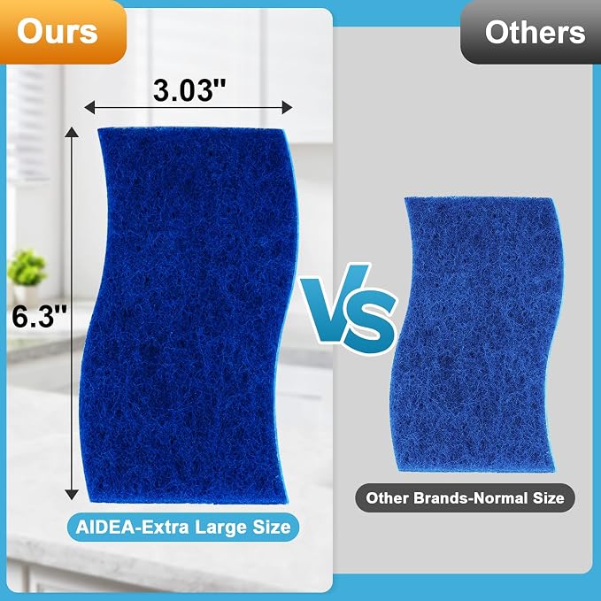 AIDEA XL Scrub Sponges Non-Scratch 6Count, Extra Large Sponges Kitchen - Image 2