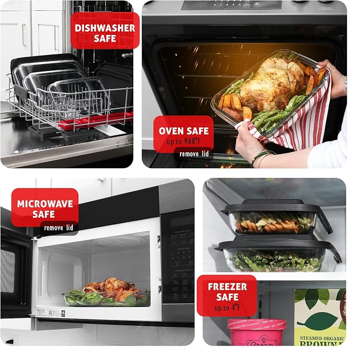 EATEX 7-Pack Glass Food Storage Containers - Image 3