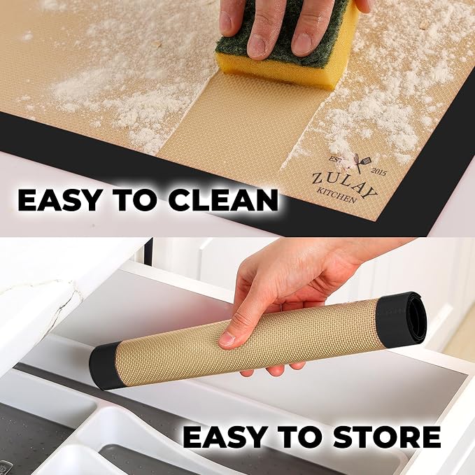 Zulay Kitchen Silicone Baking Mat 2-Pack – Reusable Nonstick Silicone Baking - Image 4
