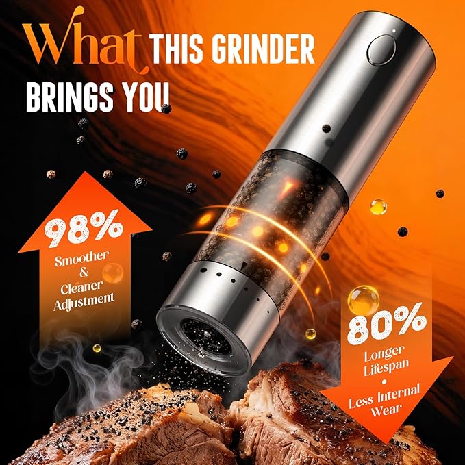 Electric Salt and Pepper Grinder Set – Rechargeable Automatic Salt and Pepper - Image 2