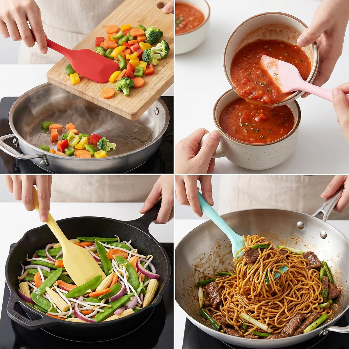30 Pieces Mini Silicone Spatulas, 8.3 Inch Small Rubber Spatula Set