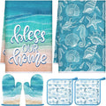 Leinuosen 6 Ocean Kitchen Towels Kitchen Decor and Accessories Set Floral Plant by Leinuosen