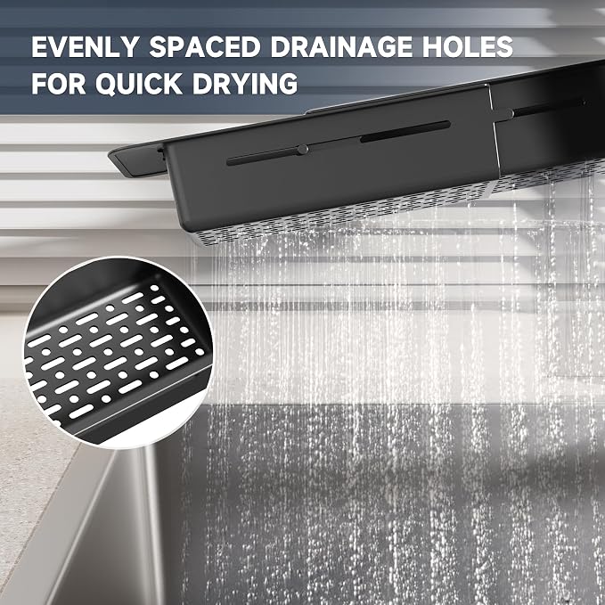 NiHome Extendable Sink Kitchen Organizer, Extra Long Telescopic Brush Storage - Image 8