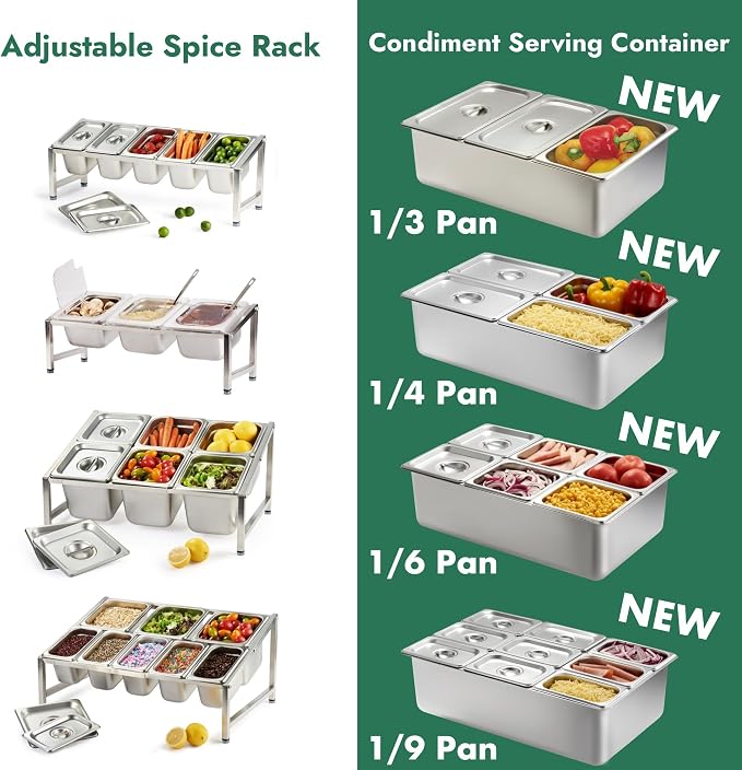 CURTA Expandable 18/8 Stainless Steel Spice Rack Set, NSF Certified, 1-Tier - Image 7