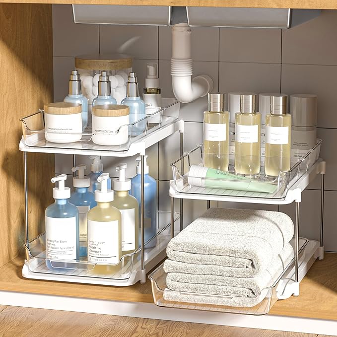 Delamu 2-Tier Multi-Purpose Bathroom Under Sink Organizers and Storage - Image 6