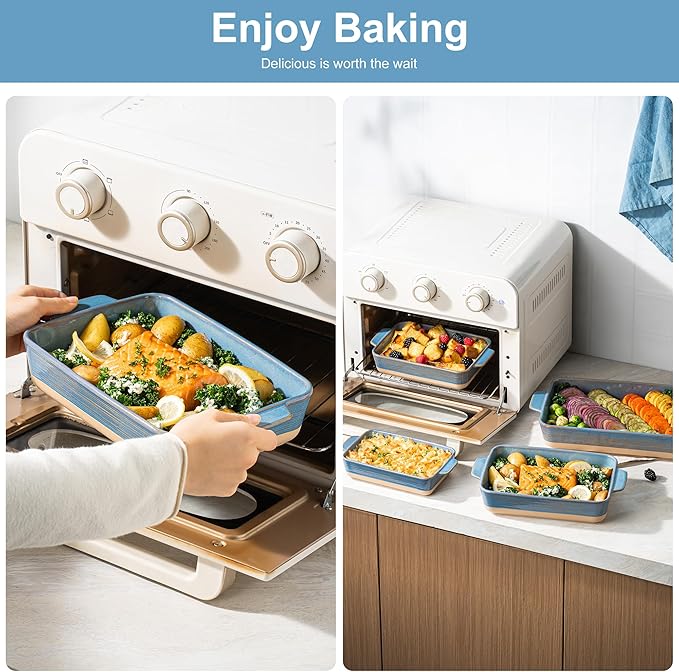 Dafuceramic Casserole Dishes for Oven, Baking Dishes, Ceramic Bakeware Sets of 4 - Image 3