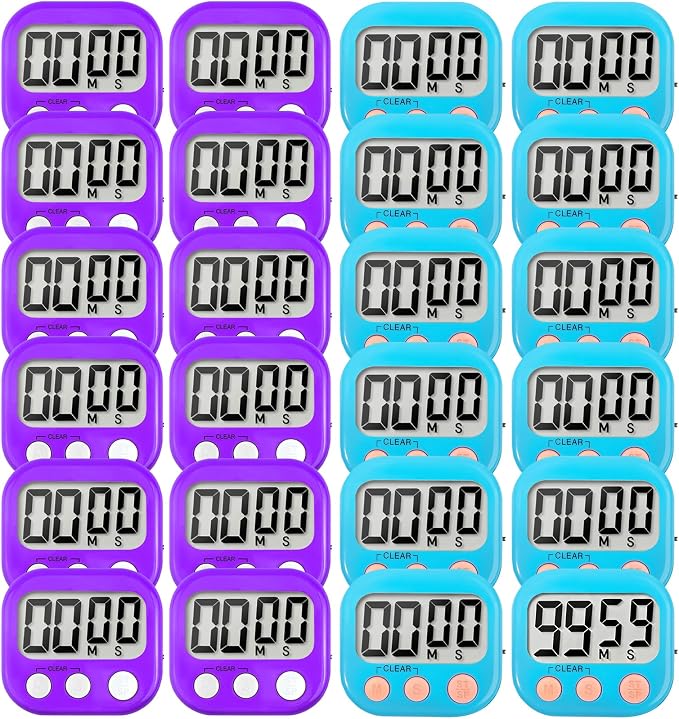 24 Pack Digital Kitchen Timer Small Classroom Timers by VOULOIR