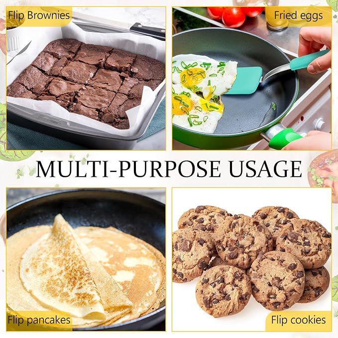 Silicone Cookie Spatula Turner 2 Pack Mini Brownie Spatula Flexible Kitchen - Image 6