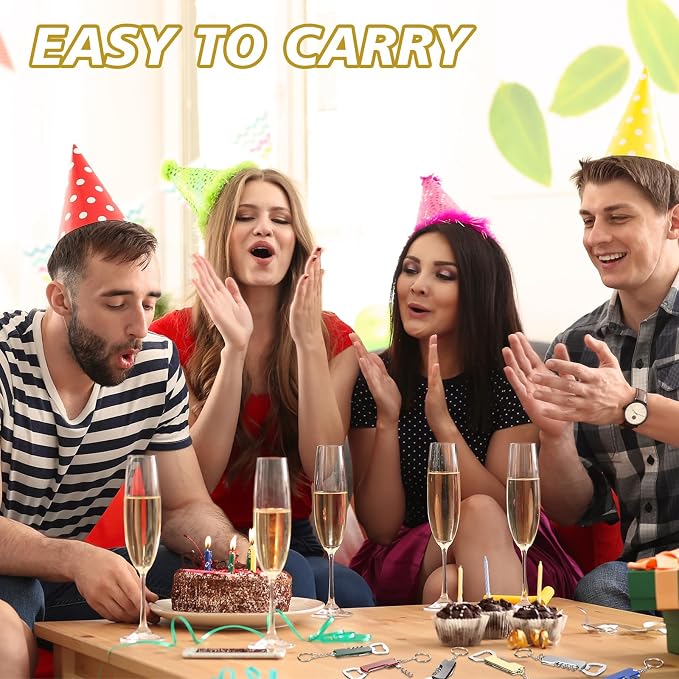 Ziliny 24 Pcs Bottle Opener Keychain Bulk Wine Bottle Beer Opener Keychain - Image 5