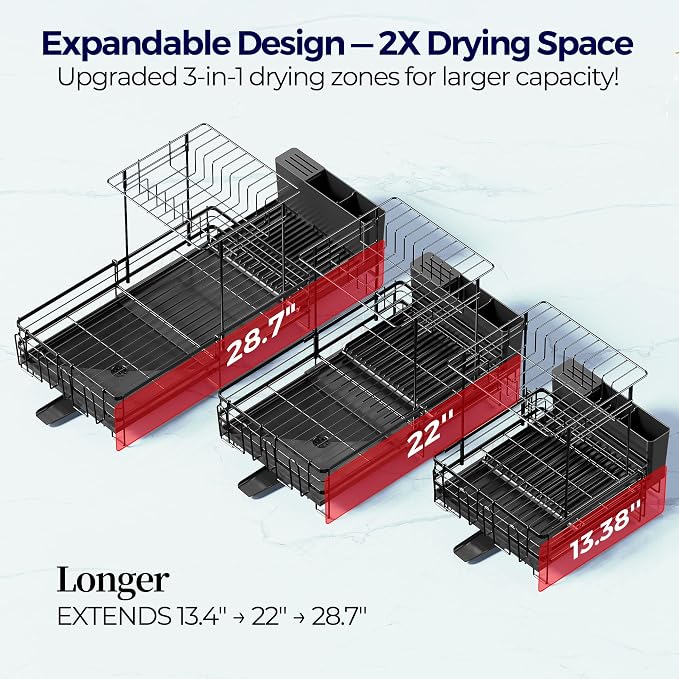 Large Dish Drying Rack, Expandable Dish Rack - Image 5