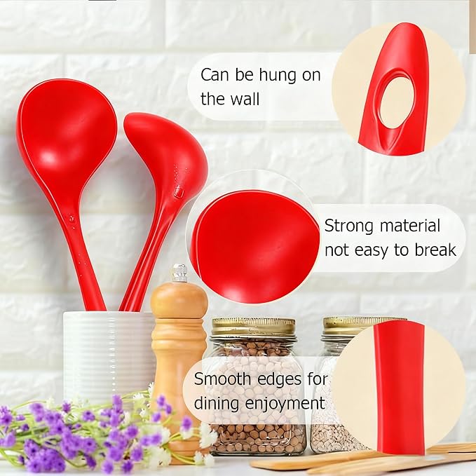 Large Plastic Serving Spoons, Disposable Heavy Duty Serving Spoons, Long Handle - Image 3