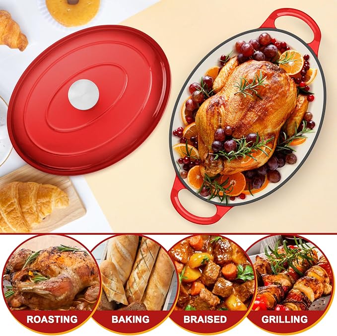 E-far 7QT Oval Dutch Oven Pot - Image 5