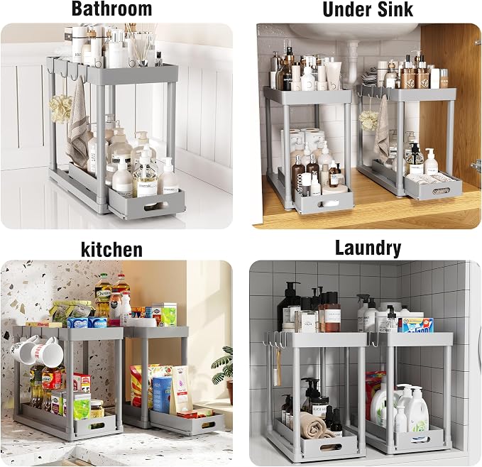 2 Pack Pull-Out Storage Organizers, Under Sink Organizer and Storage - Image 6