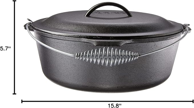 Lodge 9 Quart Pre-Seasoned Cast Iron Dutch Oven - Image 8