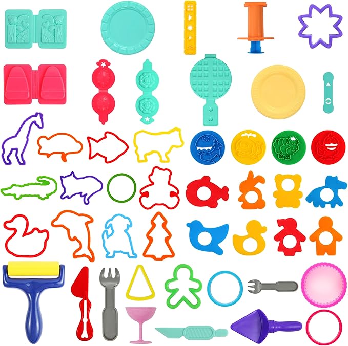 FRIMOONY Dough Tools Set for Kids, Various Animal Molds, Rolling Pins, Random by FRIMOONY