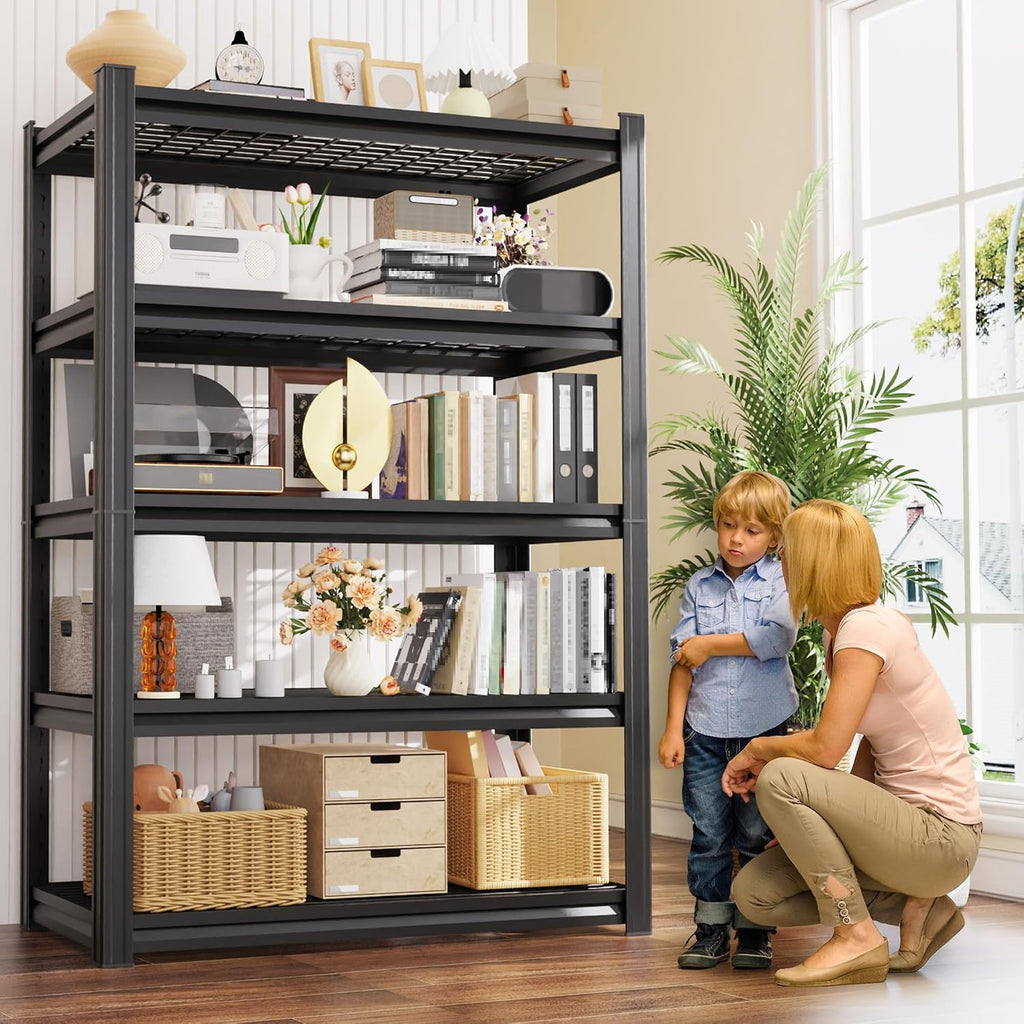 71"H Garage Shelving-3000LBS 5 Tier Storage Shelves,Adjustable Heavy