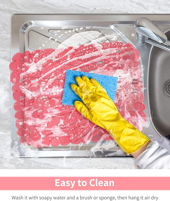 Bligli Pebble Sink Mat for Stainless Steel/Ceramic Sinks, PVC Eco-Friendly Sink - Image 4