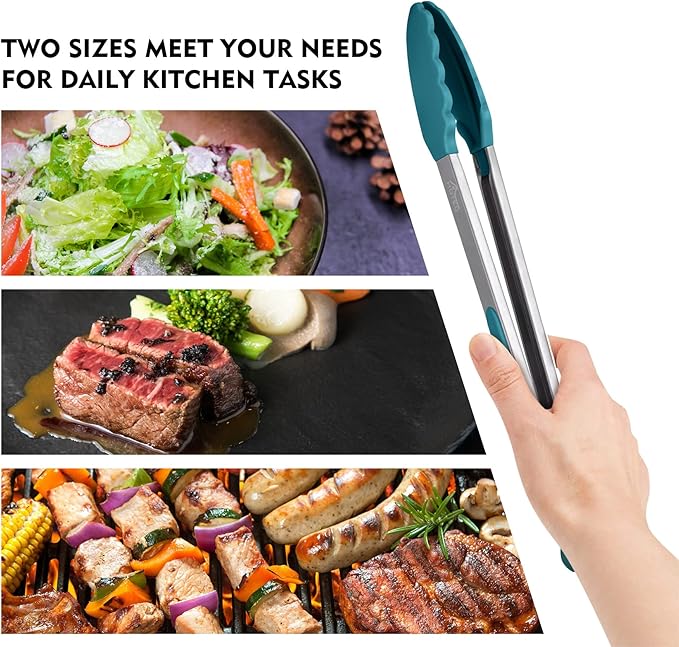 HOTEC Premium Stainless Steel Locking Kitchen Tongs - Image 4