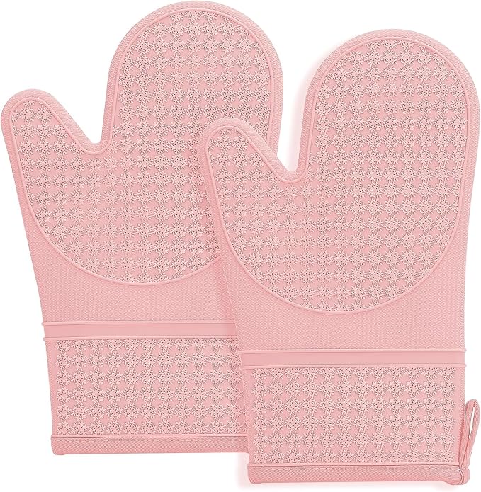 Hovico Silicone Oven Mitts, Heat Resistant 500F Kitchen Mitts 2PCS, 11.6" by Hovico