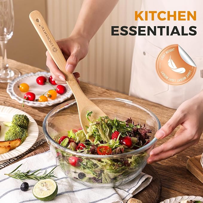 Wooden Spoons for Cooking Bamboo Utensils Set - Image 2