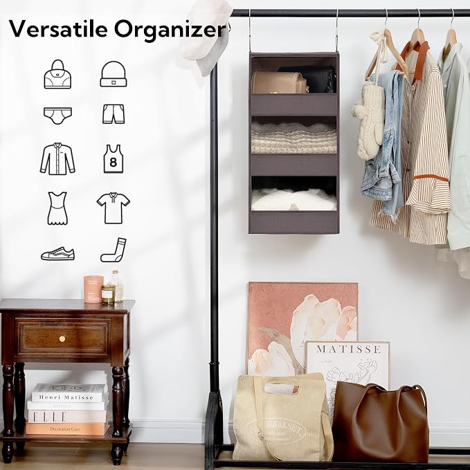 GRANNY SAYS 3 Shelf Hanging Closet Organizers and Storage, Collapsible Closet - Image 5
