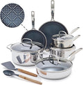 Blue Diamond Hybrid Nonstick Stainless Steel 12 Piece Cookware Set, Tri-Ply by BlueDiamondCookware