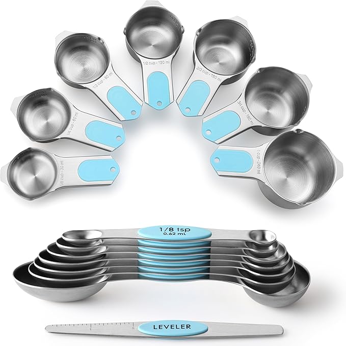 Spring Chef Magnetic Measuring Cups & Spoons Set, Strong Magnets, Heavy Duty by SpringChef